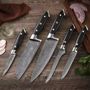 Professional Micarta Handle 67 Layers <strong>5Pcs</strong> Damascus Steel Kitchen <strong>Knife</strong> <strong>Set</strong> - Product Image 5