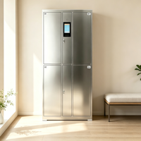 Casier intelligent avec serrure Face ID en acier inoxydable, design moderne, ignifuge, pour les employés d'entrepôt et de supermarché, armoire de rangement