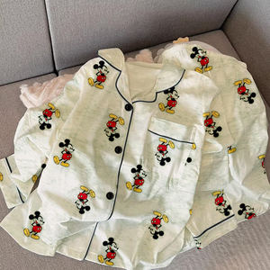 Nuovo Pigiama Donna Primavera/Estate con Stampa Cartoon, Cardigan a Maniche Lunghe, Set Due Pezzi per Casa - Product Image 3