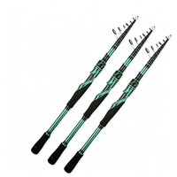 Canne à pêche télescopique de 1,8 m à 3 m, puissance moyenne, action rapide, pliable et portable, pour la pêche au bar, à la truite, au brochet et à la perche en lac.