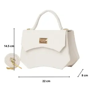 Bolso bandolera Mara Fana de PU blanco con cierre de solapa con estampado de dibujos animados para mujer en todas las estaciones - Product Image 4