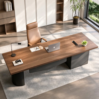 Nouveau bureau de travail moderne et minimaliste en bois massif, bureau créatif pour la maison, bureau d'étude et poste de travail à montage sous comptoir