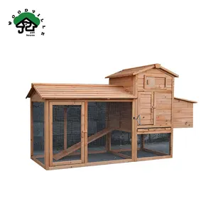 Wooden Chicken Coop Outdoor Small Animal Pet Cage with Fence Multi-layer