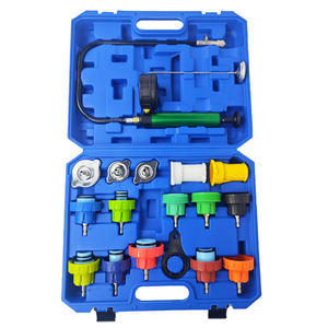 Набор для проверки давления в системе охлаждения автомобиля, 18 предметов: тестер давления в радиаторе, вакуумный прокачивающий и заправочный комплект - Product Image 2