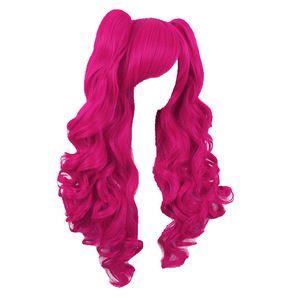 Peluca de Cosplay de Anime Pinkie Pie, Peluca Larga Rizada, Cola de Caballo Doble <span class=keywords><strong>Estilo</strong></span> Lolita, My Little <span class=keywords><strong>Pony</strong></span>, Hecha a Máquina <span class=keywords><strong>con</strong></span> Fibra Resistente a Altas Temperaturas - Product Image 3