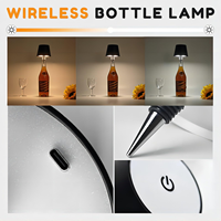 Lámpara de Escritorio LED Recargable Barata al por Mayor, Lámpara Inalámbrica Tipo Botella para Decoración del Hogar, Fiestas, Restaurantes, Bares, Cafeterías, con Alimentación por Batería