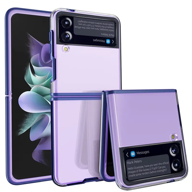 Acrylic TPU Slim Case For Samsung Galaxy Z Flip 3 5G Folding Mobile Phone Back Cover Case