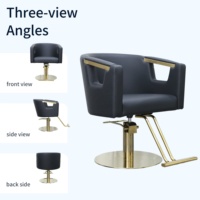 Fauteuil de Barbier Sulin Luxe Moderne Doré, Durable, Ergonomique, Rotation à 360 Degrés, Mobilier Professionnel de Coiffure pour Salon