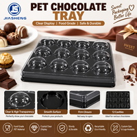 12 pièces de barquettes en plastique jetables pour chocolat, emballage en blister rectangulaire, plateau pour truffes au chocolat avec couvercle transparent