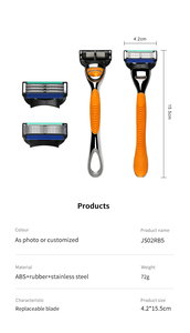 New Design Metal Adjustable <strong>Safety</strong> Shaving <strong>razor</strong> with Cartridge Refill Blade Head Six Balde Comfortable Beard <strong>Razor</strong> - Product Image 6