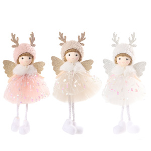 Angel Doll Pendants Christmas <b>Tree</b> Plush Ornaments Hanging Mini Angel Doll Angel Christmas Plush Ornaments for Christmas Party - Product Image 1