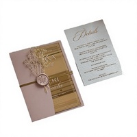 Invitations personnalisées de luxe en acrylique miroir pour la Saint-Valentin, impression UV personnalisée, enveloppe en velours doré, logo personnalisé