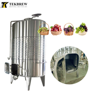 Équipement de vignetterie TEK Machinery, cuve en acier inoxydable pour vin 500L, cuves inox pour vin 1000 litres, cuve de stockage du vin