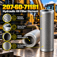 Elemento Filtro Olio Idraulico 207-60-71181 per Escavatore Komatsu PC200-7 PC200-8 PC300, Filtro di Ritorno Idraulico ad Alte Prestazioni