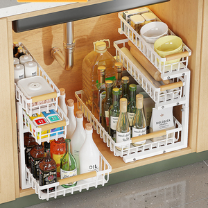 Nouveauté : Étagère de rangement sous l'évier de cuisine, <span class=keywords><strong>3</strong></span> <span class=keywords><strong>niveaux</strong></span>, étagère coulissante, étagère à épices multifonctionnelle pour la maison - Product Image 3