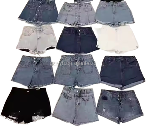 Shorts en jean Bermuda taille haute pour femme 100 % coton coupe droite ample extensible décontracté sexy respirant pour l'été - Product Image 1