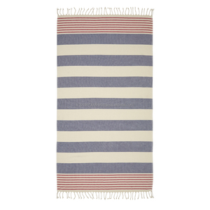 Terry Backed Turkish <b>Towel</b> Peshtemal Fouta Wholesale Pestemal Soft OEM Customized 100 Cotton Thick Stripes Bath Beach <b>Navy</b> Red - Product Image 2