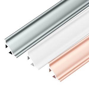 Profilo Angolare Triangolare in Alluminio Anodizzato per Interni, Modanatura Decorativa per Bordi di Piastrelle a Parete e Soffitto, Striscia di Transizione - Product Image 1