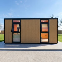 Maison conteneur en verre à double aile extensible, villa préfabriquée avec design personnalisé pour projets hôteliers et résidentiels