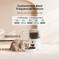 Distributeur automatique de nourriture pour animaux de compagnie 3L avec écran LCD, commande par bouton, alimentation programmée et contrôle des portions pour petits chats et chiens
