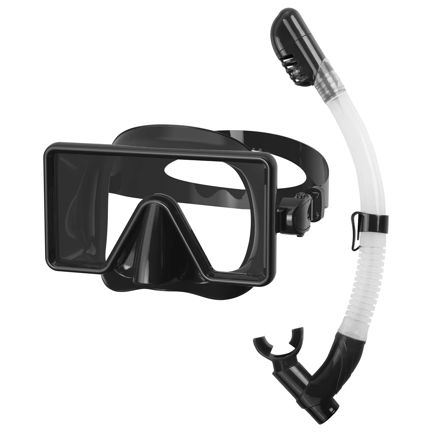 Fabrika OEM özel Logo şnorkel maske Set tam kuru silikon tüplü dalış maskesi ve şnorkel seti