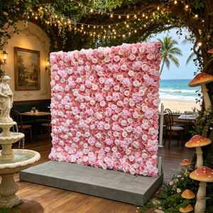 Soft <b>Blush</b> Rose Mixed Ivory Floral Panel Suitable For Luxury Wedding Dessert Table Background And Elegant Banquet Layout - Product Image 6