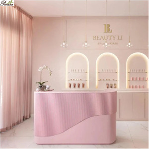 Mostrador de Recepción Moderno para Salón de Belleza o Peluquería, Color Rosa - Product Image 3