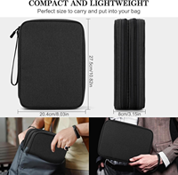 Organisateur de câbles portable, étanche, tout-en-un, pochette de voyage à double couche, sac de rangement pour accessoires électroniques