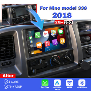 เครื่องเล่นมัลติมีเดียในรถยนต์ขนาด 7 นิ้ว แบบ 2Din สำหรับรถฮีโน่ รุ่น 338 ปี 2018 พร้อมระบบ <span class=keywords><strong>GPS</strong></span>, Wireless Carplay, Android Auto และเครื่องเล่น DVD - Product Image 1