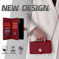 Étui portefeuille de luxe avec fentes pour cartes et sangle bandoulière brevetée pour Samsung Galaxy S26 Ultra S25 S24 Plus S23 S22 S21