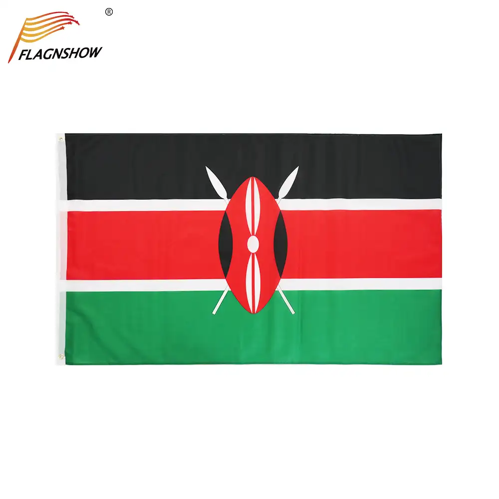 Cờ Kenya Nhà Máy Cung Cấp Tất Cả Các Quốc Gia Cờ Biểu Ngữ 3X5 Polyester Quốc Kỳ Kenya