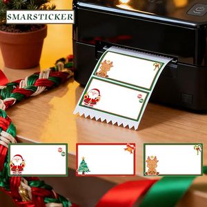 Étiquettes thermiques directes Joyeux Noël, autocollants aquarelle pour petites entreprises, pour inventaire, adresse, nom, étiquette cadeau - Product Image 6