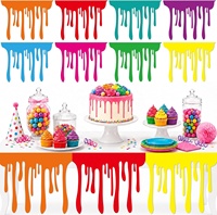 Articles de fête d'anniversaire : 8 jupes de table en feutre colorées à effet éclaboussures de peinture pour la décoration murale de la salle de classe et les décorations DIY