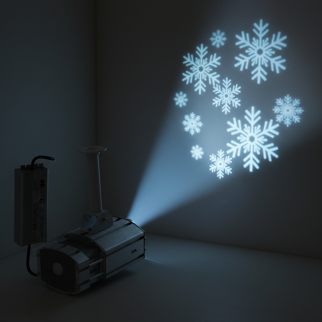 Powerful High Brightness Snowflake Rotation Gobo Projector with Remote Control