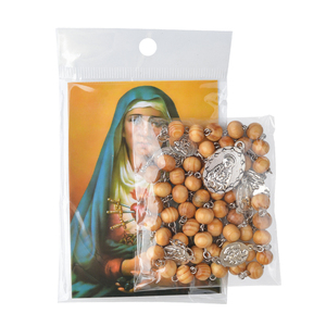 일곱 슬픔 채플 묵주 목걸이 장미 향기 향수 슬픈 어머니 채플렛의 나무 묵주 - Product Image 6