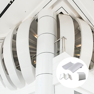 Panel Hiperbólico de Aluminio Ligero e Ignífugo Personalizado <span class=keywords><strong>para</strong></span> <span class=keywords><strong>Fachadas</strong></span> Curvas de Edificios Modernos, Hospitales y Centros Comerciales - Product Image 6