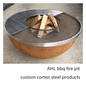 Brasero en acier corten pré-âgé avec base - Product Image 3