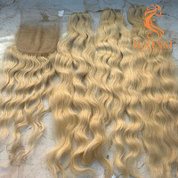 Extensions de cheveux humains blonds 613, double trame, style ondulé, vierges, non traités, qualité supérieure indienne, doux, brillants, personnalisables
