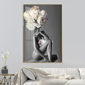Une <span class=keywords><strong>femme</strong></span> sexy avec des fleurs art mural nu peinture <span class=keywords><strong>de</strong></span> luxe pour la décoration <span class=keywords><strong>de</strong></span> la maison photo impression toile et affiche fille - Product Image 2