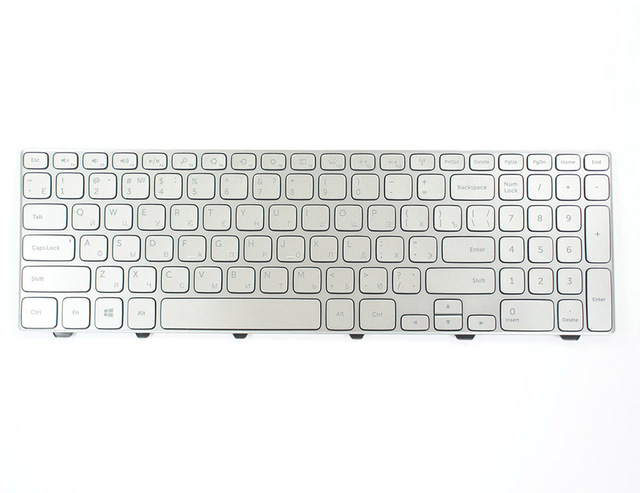 Replacement Laptop Keyboard for DELL for Inspiron 7537 Rus Silver Backlight with Frame