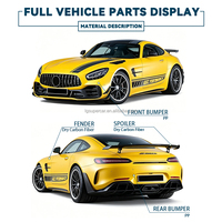 Pare-chocs de voiture en fibre de carbone sèche + matériau PP, kit carrosserie large style GTR Pro pour Mercedes Benz AMG GT GTC GTS, accessoires de voiture