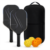 Vente directe usine, vente en gros et au détail, raquettes de pickleball portables en fibre de carbone avec noyau en nid d'abeille, support de logo personnalisé pour l'entraînement