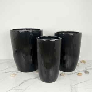 Vente en gros de 3 pots de plantes en céramique pour jardin d'intérieur de tailles moyennes pot rond en céramique pour plantes en pot d'extérieur et d'intérieur - Product Image 4