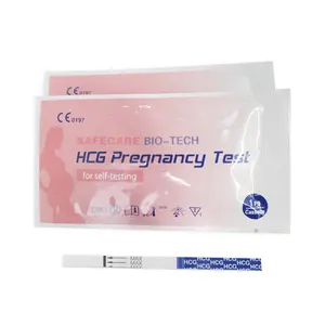 도매 저렴한 가격 자기 테스트 홈 사용 초기 소변 빠른 임신 스트립 2.5mm 25 Miu/ml 한 단계 Hcg 임신 테스트