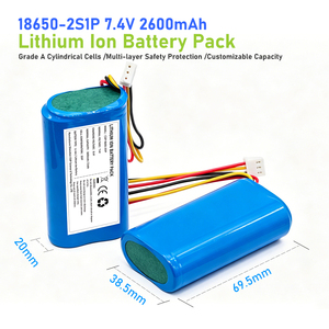 Литий-ионный аккумулятор 18650 2S1P 7.4В 2200мАч, литий-ионный аккумуляторный блок 18650 2S 7.4В 2.2Ач, индивидуальный цилиндрический аккумуляторный блок 18650 - Product Image 3