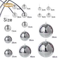YACHEN 2-80cm Décoration de fête du Nouvel An, mini boule disco en verre suspendue, boule disco en verre miroir suspendue pour arbre de Noël, ornements