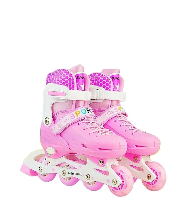 2023 nuevos patines de ruedas de Slalom en línea de estilo para niños y niñas, carcasa de zapato de PP, impresión Digital de tela mercerizada