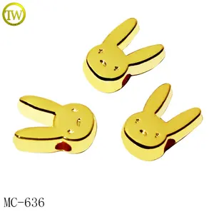 Custom fashion rabbit logo beads jewelry fitting zinc alloy adjustable loose charms pendant for necklace