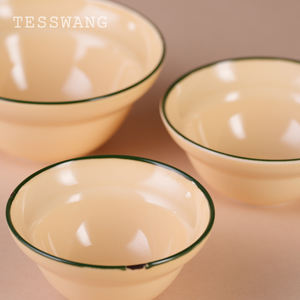 Cuenco de sopa de cerámica lindo y fresco <span class=keywords><strong>Insa</strong></span>, juego de vajilla portátil y reutilizable, vajilla ecológica - Product Image 3