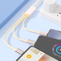 Cable de Datos de Carga Rápida 3 en 1 Personalizado de Nailon de 2 m y 2,4 A con Cargador USB Multifunción